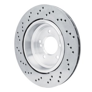 BMW M3 Brake Rotor (1) - Rear Right - R1 Concepts - Hi-Carbon Alloy GEOMET Coated Rotor - Drilled - `06-`08